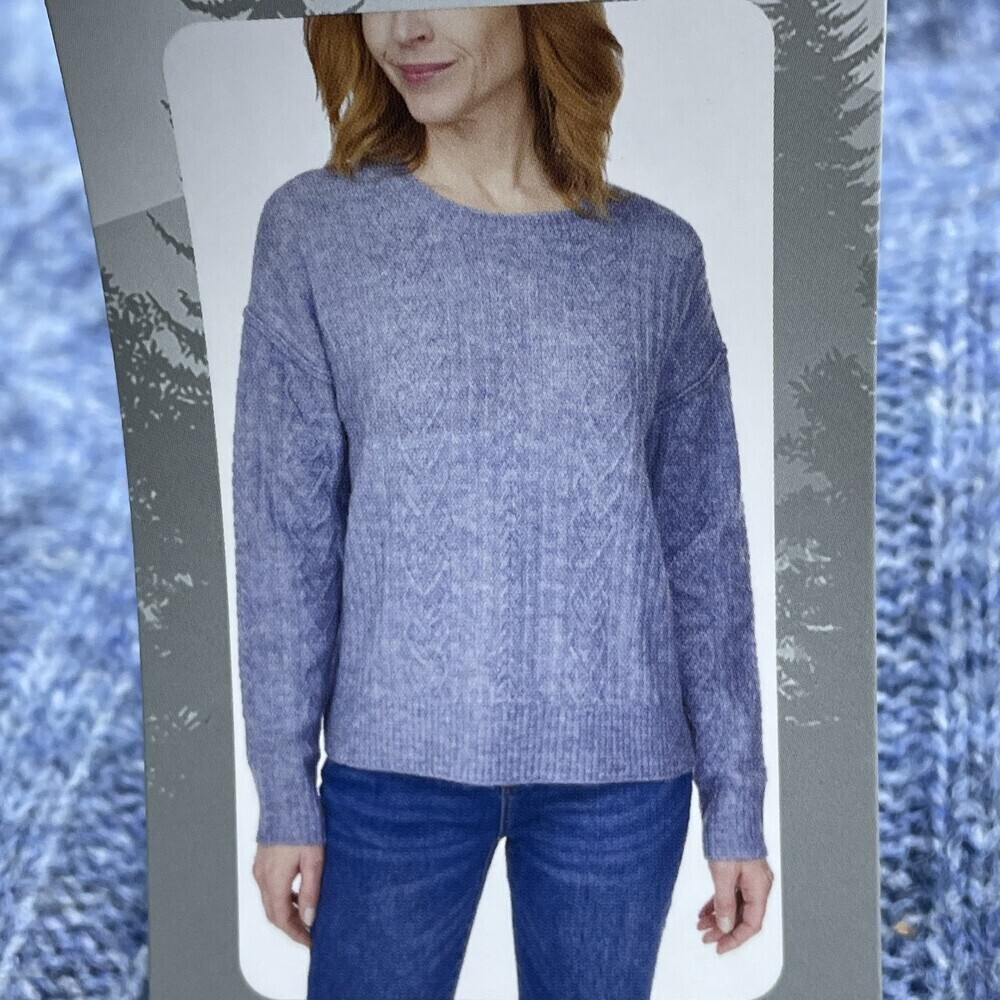 Legendary Outfitters Women's XL Cozy Cable Knit Sweater Blue Heather H0199